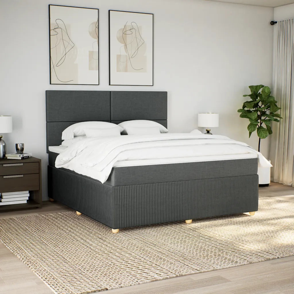 Giroletto a Molle con Materasso Grigio Scuro 180x200 cm Tessuto 3294429