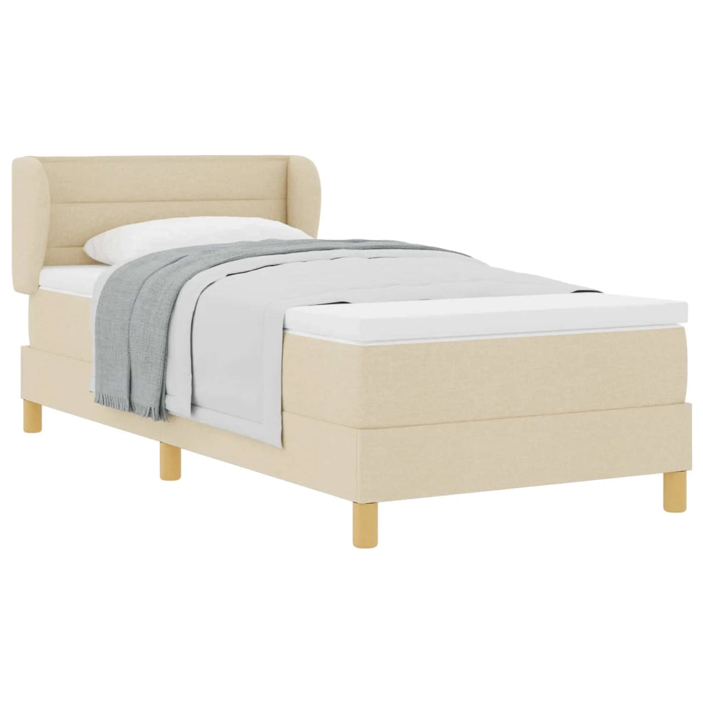 Letto a molle con materasso Crema 80 x 200 cm Tessuto 3340120