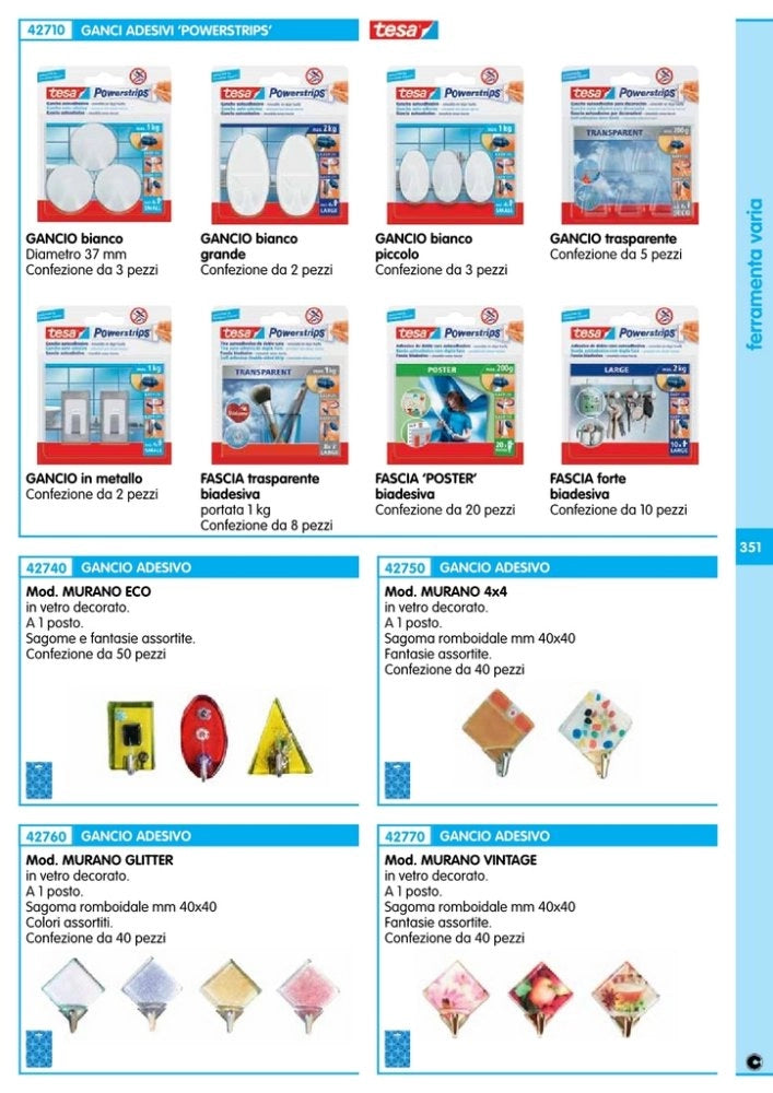 1pz tesa powerstrips 20 strisce biadesive poster cod:ferx.93458
