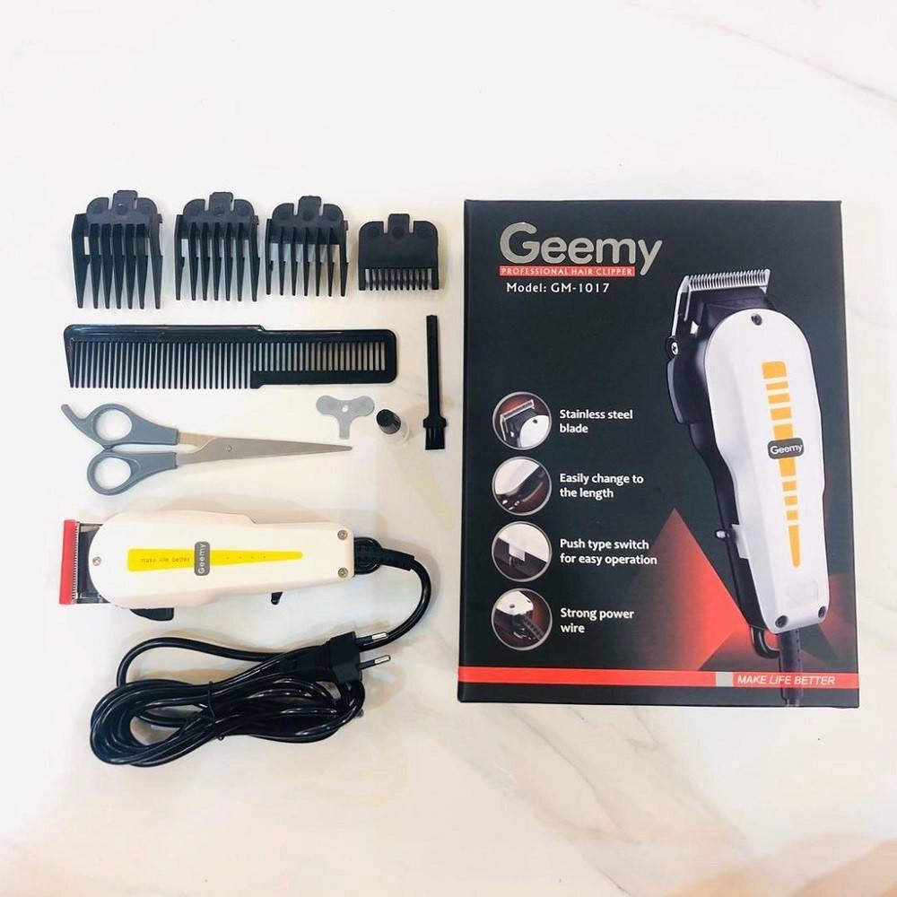 Trade Shop - Tagliacapelli Con Filo Elettrico Professionale Regolabarba Trimmer Geemi Gm-1017 -