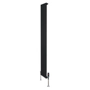 Radiatore Verticale 1800 x 280 mm con Valvole TRV Nero