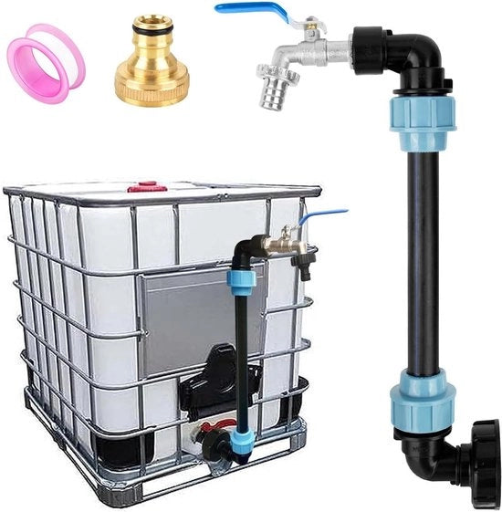 Adattatore con becco di uccello per rubinetteria in ottone per serbatoio di acqua piovana da 1000L - S60 x 6 valvola di chiusura 3/4 pollice