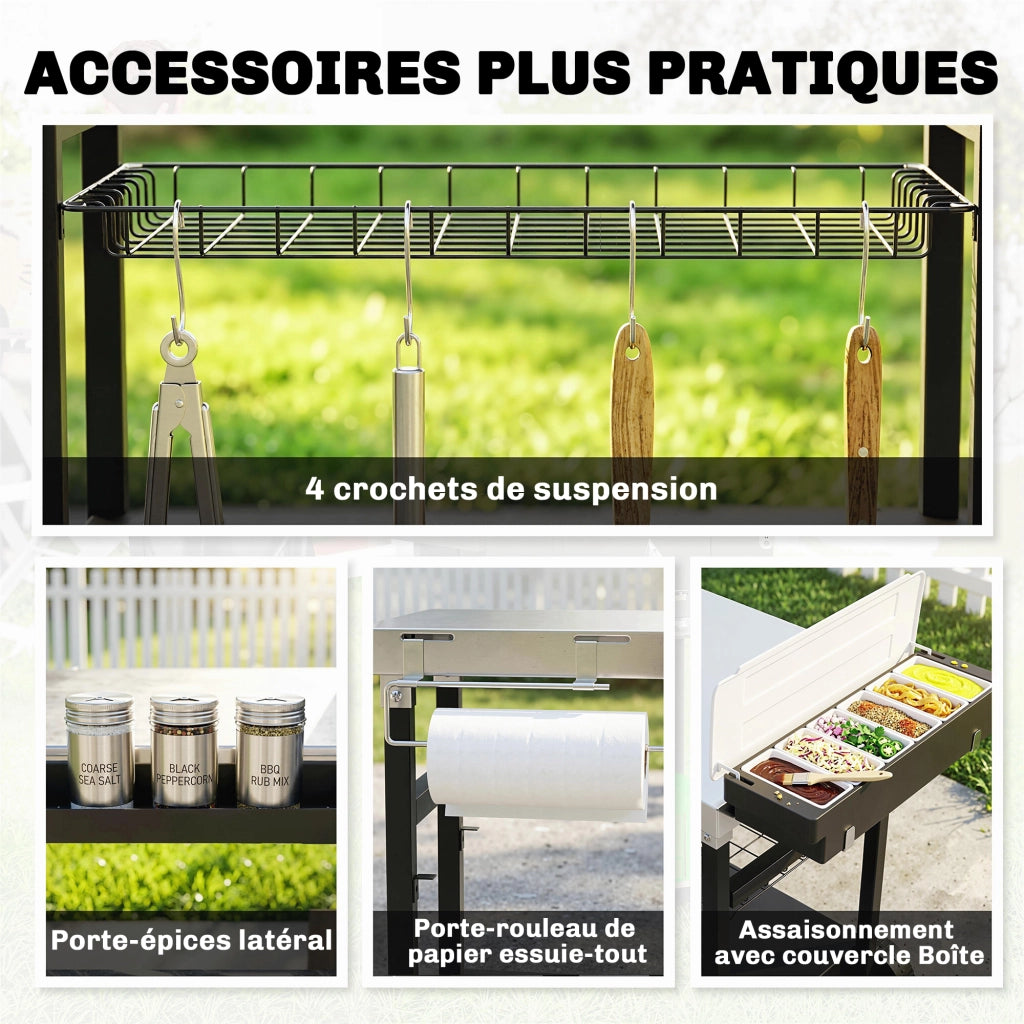 Carrello da giardino 3 livelli ¨C Minimal ¨C 114x61x81 cm, nero