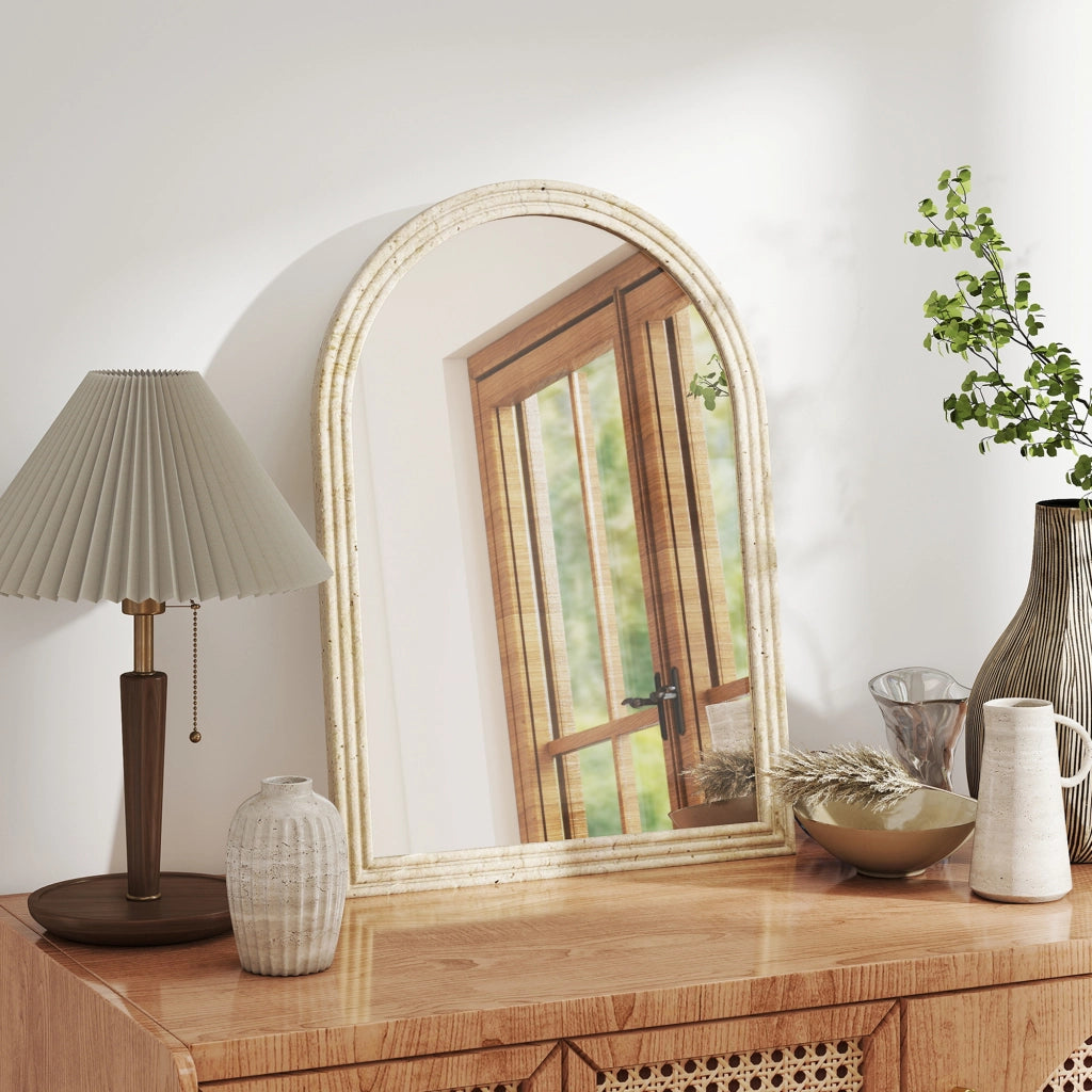 Specchio da Parete con Ganci ¨C Minimal ¨C Beige 50x2x70 cm