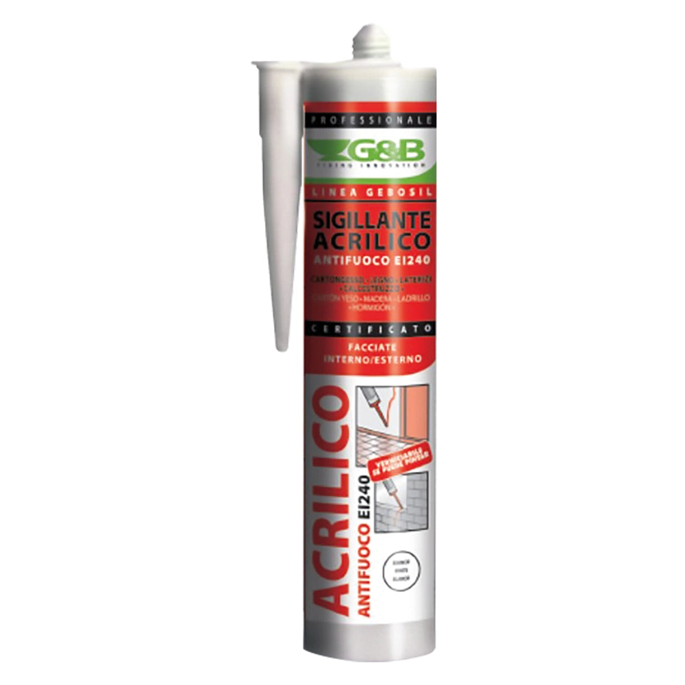 SILICONE ACRILICO PER CARTONGESSO E DECORAZIONI 'G bianco ml 310  - G&B