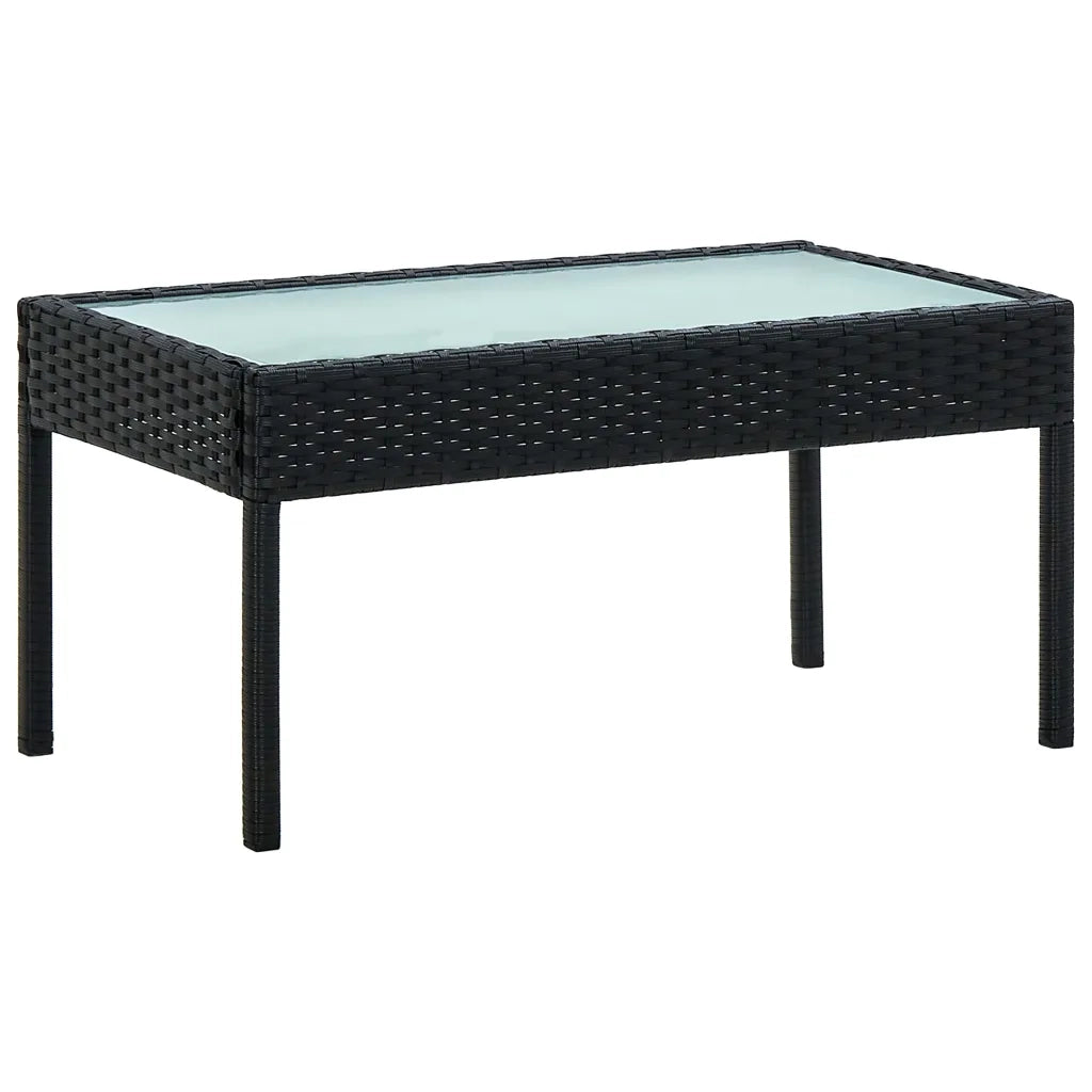 Set Divani da Giardino 4 pz con Cuscini in Polyrattan Nero 45788
