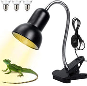 Lampida per Tartarughe, Rettili e Animali d'Aquario - Tre Bulbi da 50W con Interruttori di Regolazione della Luminosità