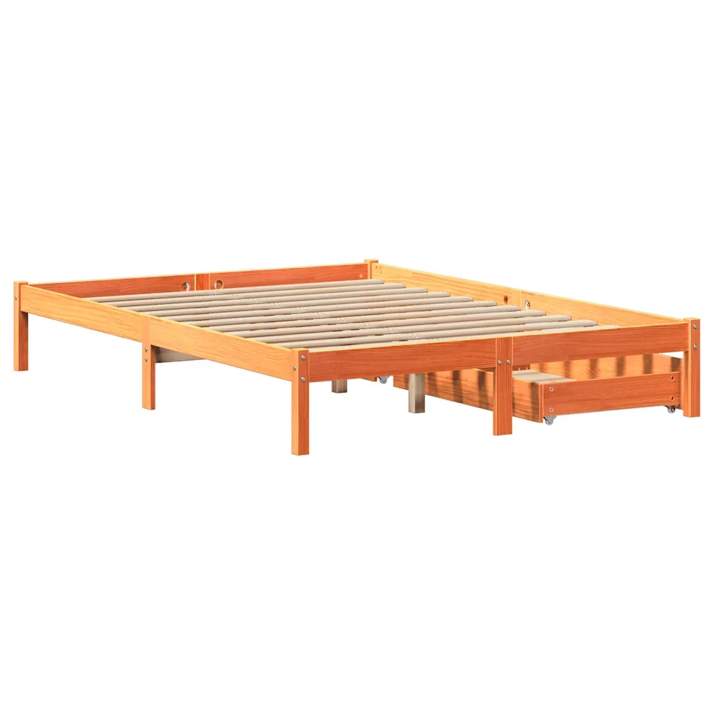 Letto matrimoniale | Letto per adulti | Letto senza Materasso Marrone Cera 120x200 cm in Legno di Pino