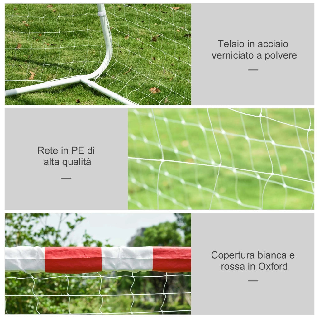 Porta da Calcio 302x83x201 cm in Plastica Bianca