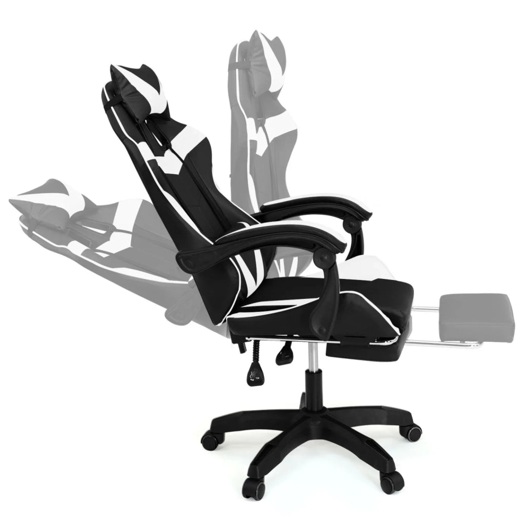 IDMarket - Sedia gaming, sedia ufficio nero e bianco ALEX