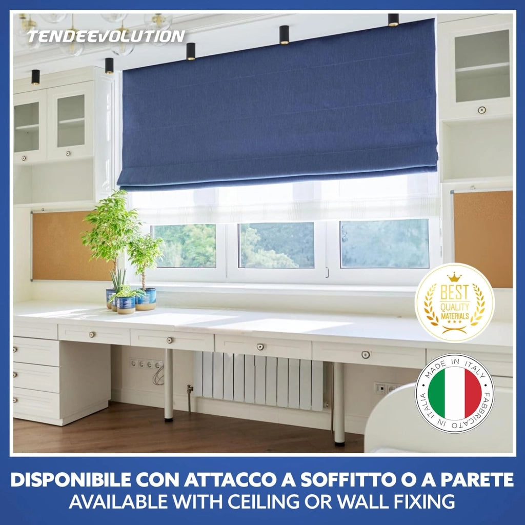 BASTONE BINARIO PER TENDA A PACCHETTO CON 9 CALATE A SGANCIO RAPIDO IN ALLUMINIO BIANCO LUNGHEZZA 300 CM Attacco Soffitto COMANDO A SINISTRA