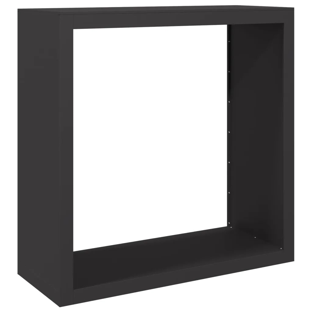 Rastrelliera per Legna da Ardere Nera 100x40x100 cm in Acciaio