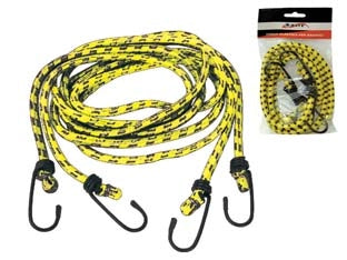 CORDA ELASTICA  ALLACCIABAGAGLI GANCI IN METALLO RIVESTITI PLASTICA- - ø mm.8 x cm.80 - 10 blister ALTE