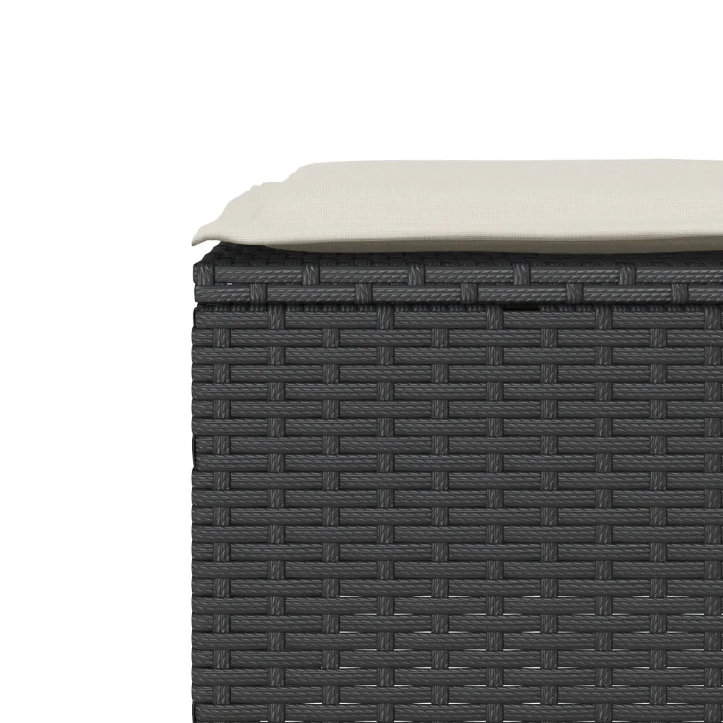 Set da Bistrò 3 pz con Cuscini Nero in Polyrattan 4003896