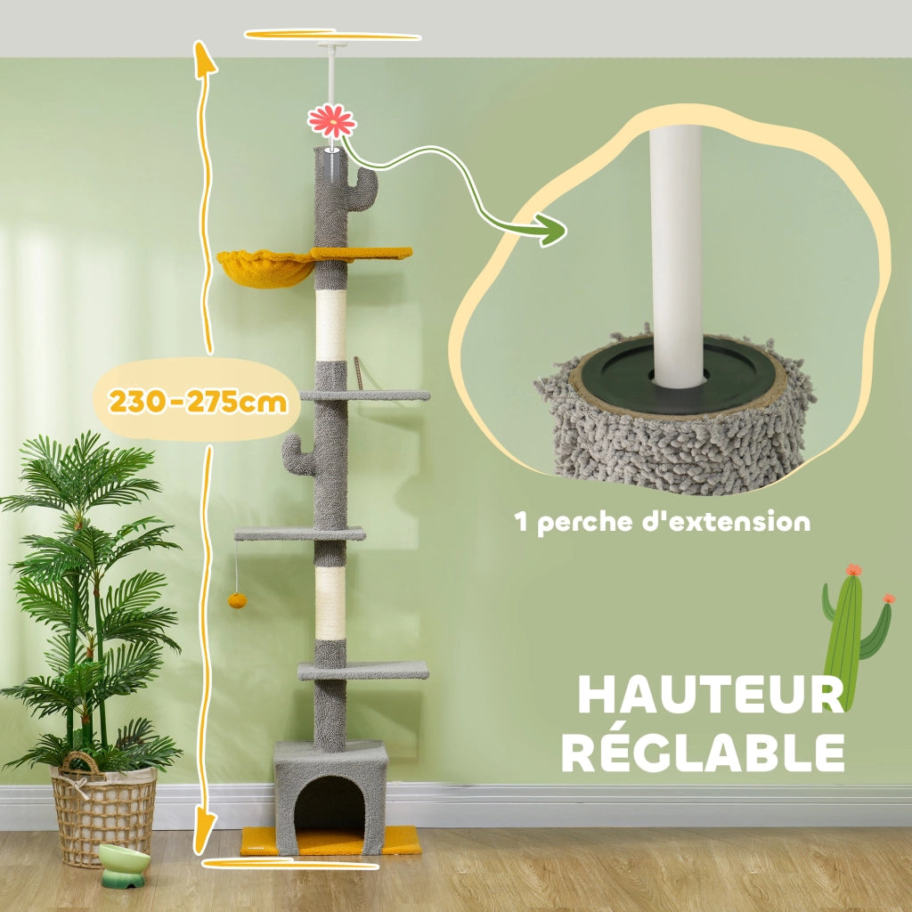 Arbre ¨¤ chat per gatti ¨C zephmum ¨C grigio chiaro 275 cm