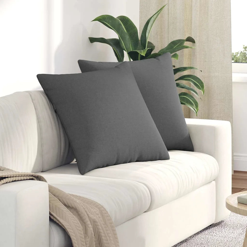 Cuscini da Divano 2 pcs Grigio scuro 80 x 80 cm Tessuto 42014041