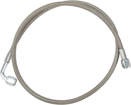Raccordo di Olio per Turbocompressore in Acciaio Inox con Flessibile a 4AN - Flessibile a 90 Gradi con Estremità d'Accoppiamento Orizzontale (TF-1062-AN4) (120 cm)