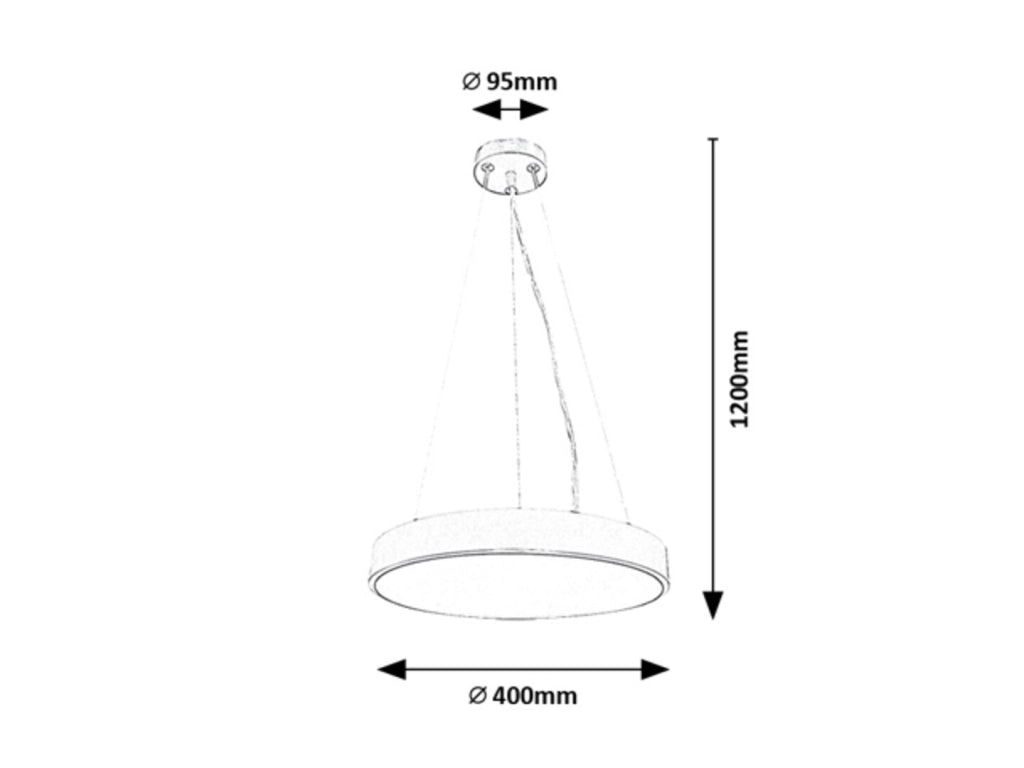 Lampada a sospensione LED 36W nera Ø40 Rabalux Tesia