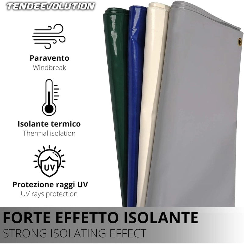 Telo PVC Impermeabile Arancione | Telone Solo Rinforzato Sui Lati 650g/mq | Copertura Esterna | 5x5m | Resistente Protezione Multiuso