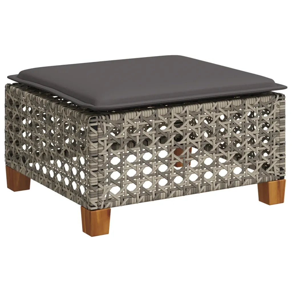 Set Divani da Giardino 7 pz con Cuscini Grigio in Polyrattan 3261939