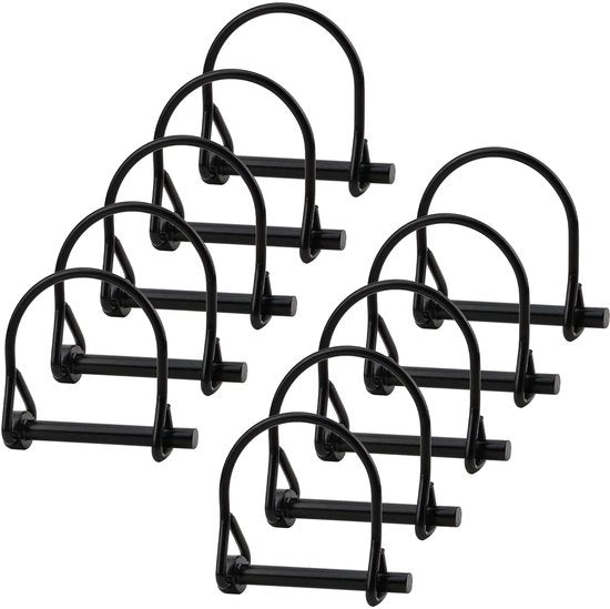 Stiffo a clip 52 mm - 10 pezzi - Acciaio di carbonio - Clip/borgo - Connessione di sicurezza - Anticorrosione - Adatto per giardino/gazon - Clip di sicurezza