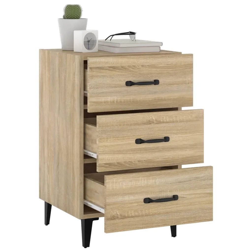 Comodino Rovere Sonoma 40x40x66 cm in Legno Multistrato 812090