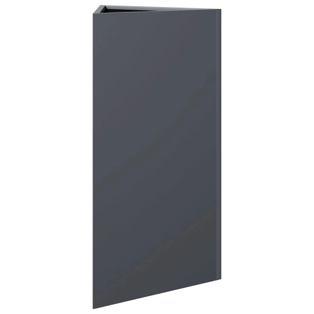 Fioriera rialzata triangolare per piante fiori e patio/giardino 40 x 34,5 x 70 cm acciaio antracite 02_0038808