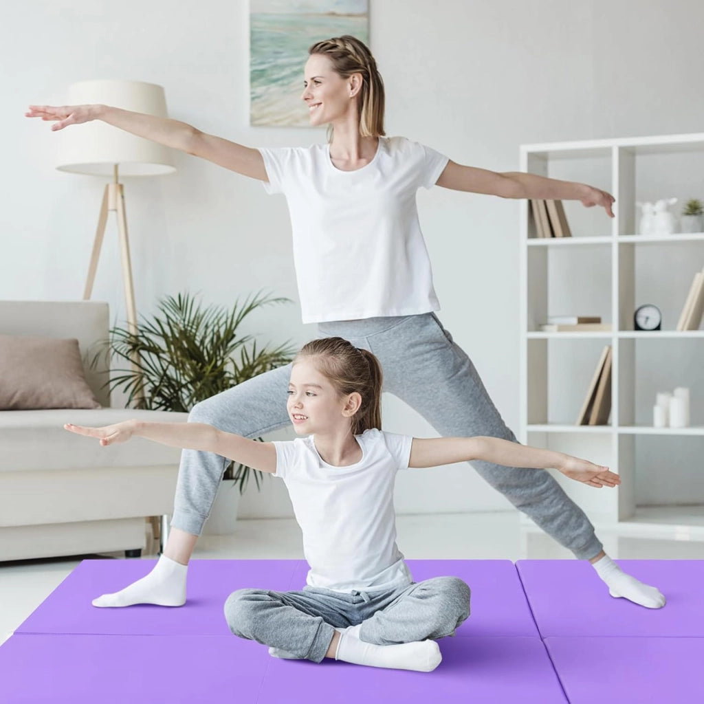 Tappetino da Yoga Spesso, Tappetino Fitness Pieghevole e Portatile con Imbottitura in EPE, Cerniera e Maniglie, Materassino Allenamento da Casa e Palestra,180 x 60 x 5 cm