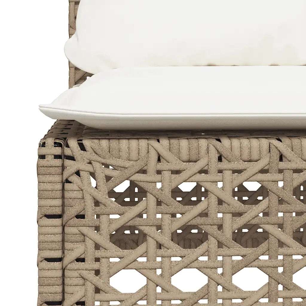 Set Divani da Giardino 11 pz con Cuscini Beige in Polyrattan