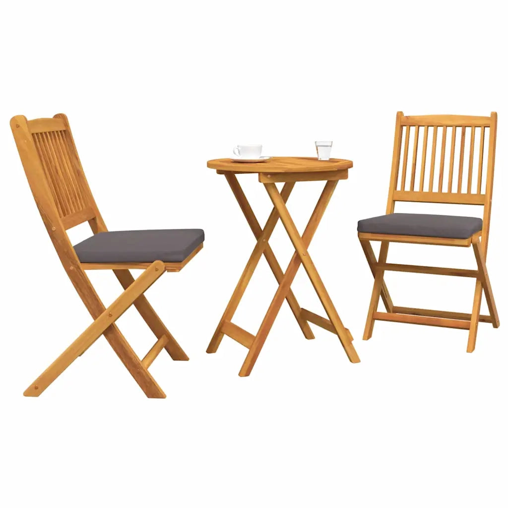Set Bistro da Giardino 3 pcs Marrone Legno di Acacia Massello 42000949