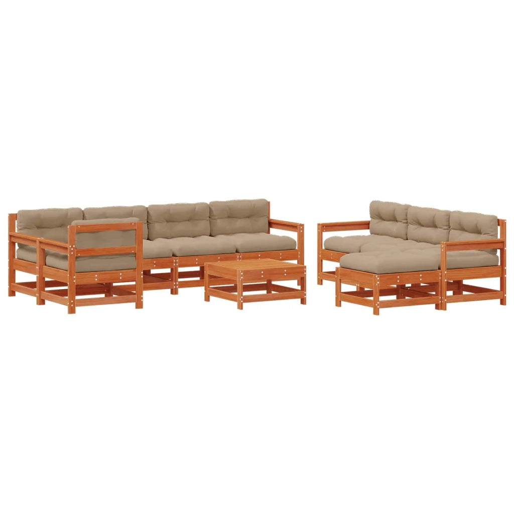 Set Lounge da Giardino 10 pcs Marrone Cerato 3418083