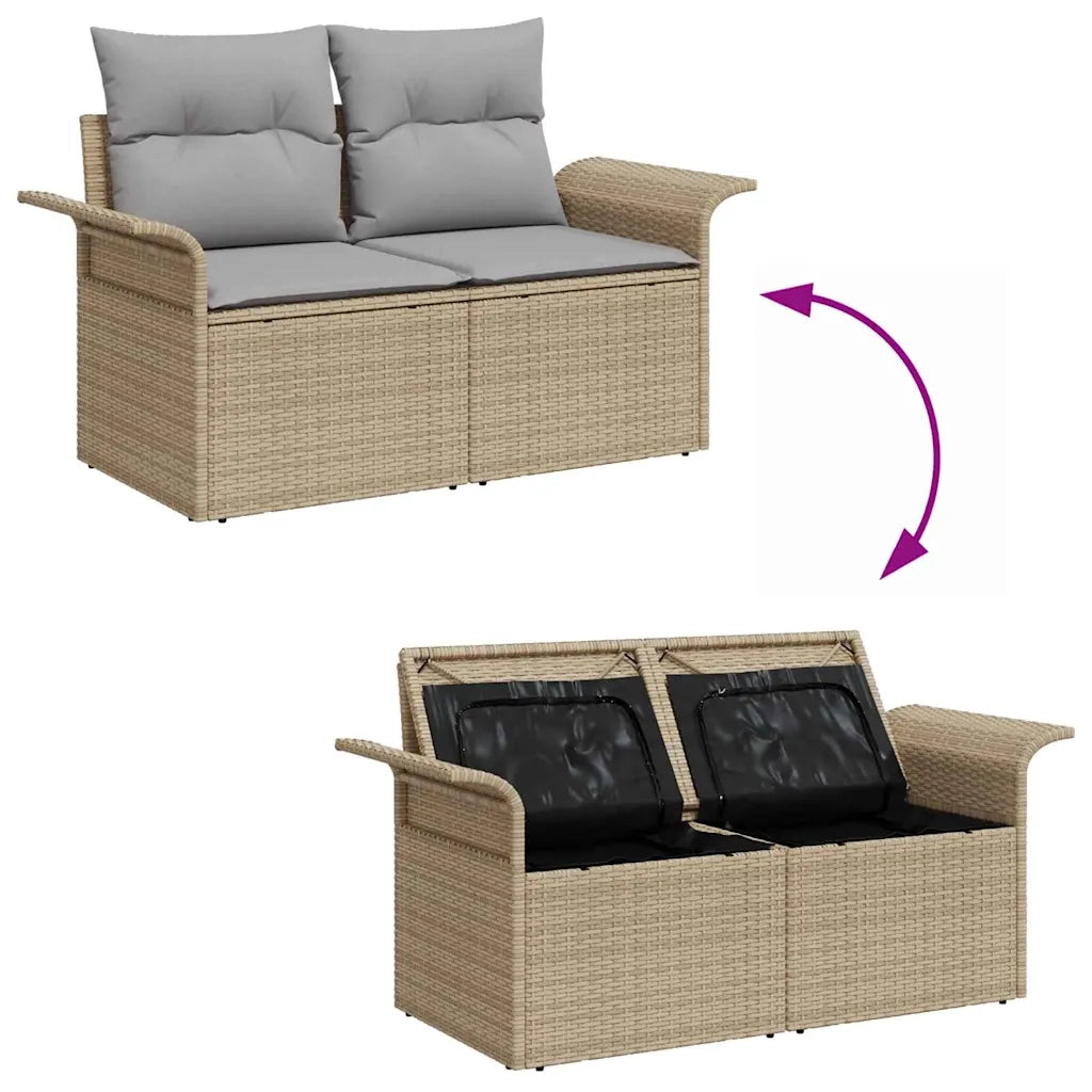 Set Divano da Giardino 7 pcs Beige Poly Rattan 3358016