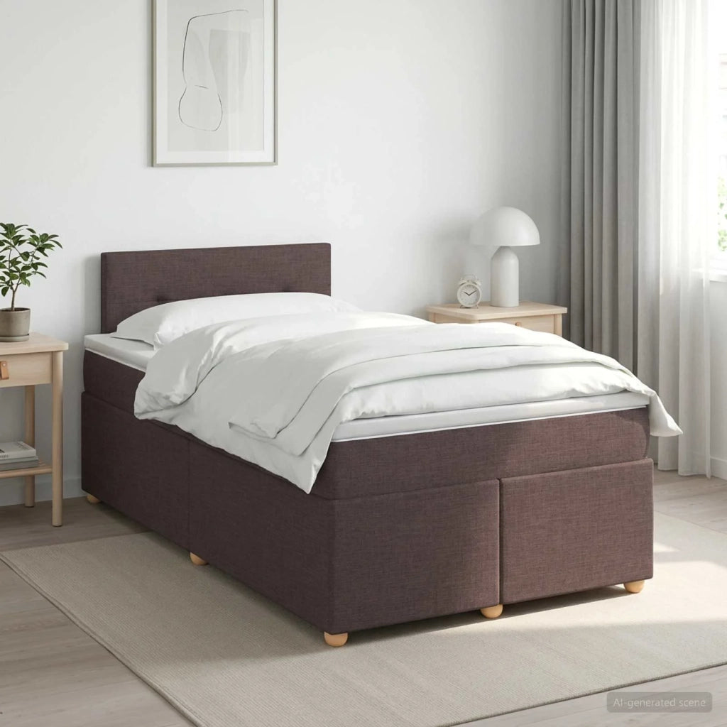 Letto box spring con materasso Marrone Scuro 120 x 200 cm 3450933