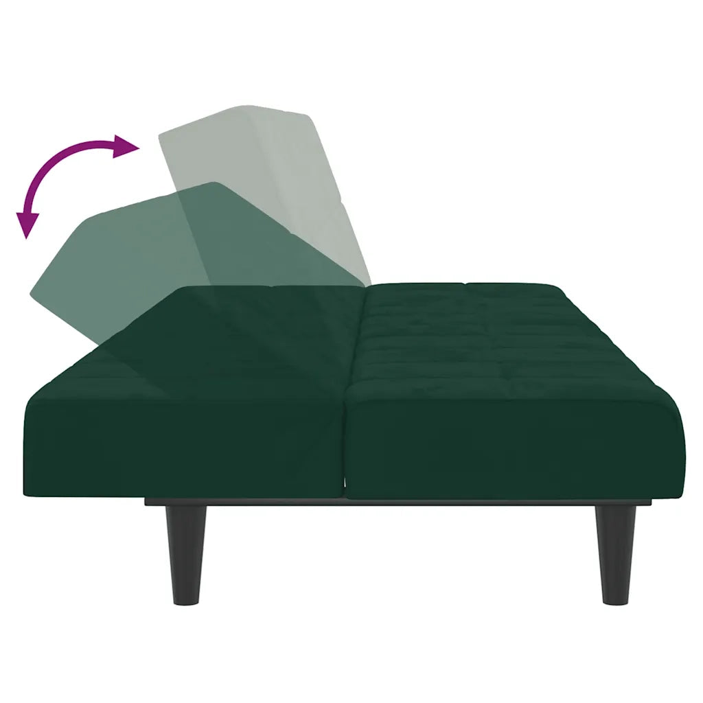 Divano letto | Sof¨¤ letto | Letto singolo a 2 Posti Verde Scuro in Velluto