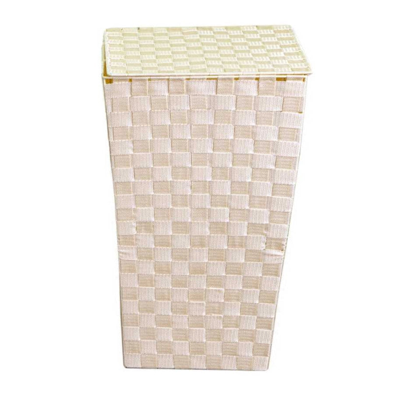 Cestone poliestere crema quadro cm 33x33h53