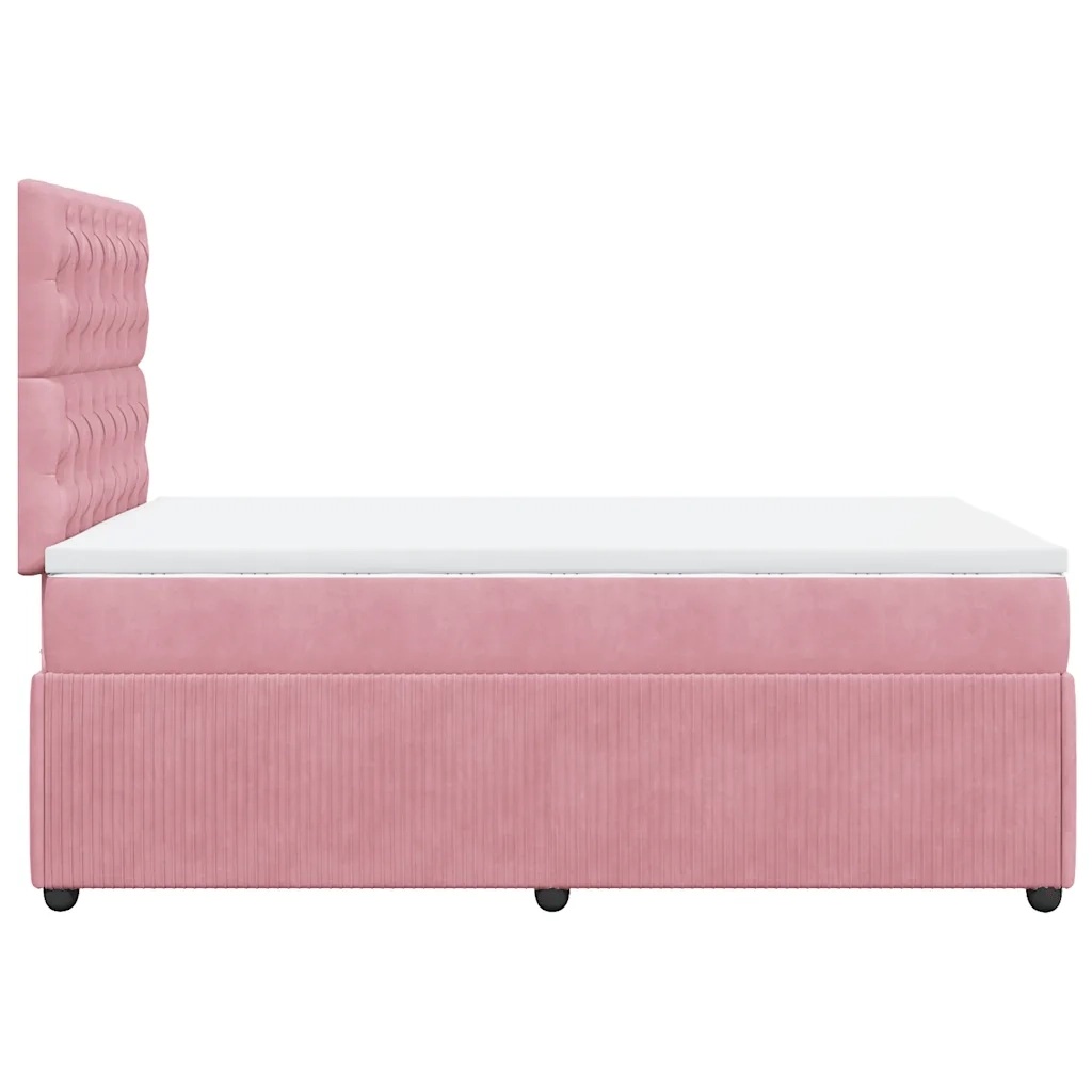 Giroletto a Molle con Materasso Rosa 120x200 cm in Velluto