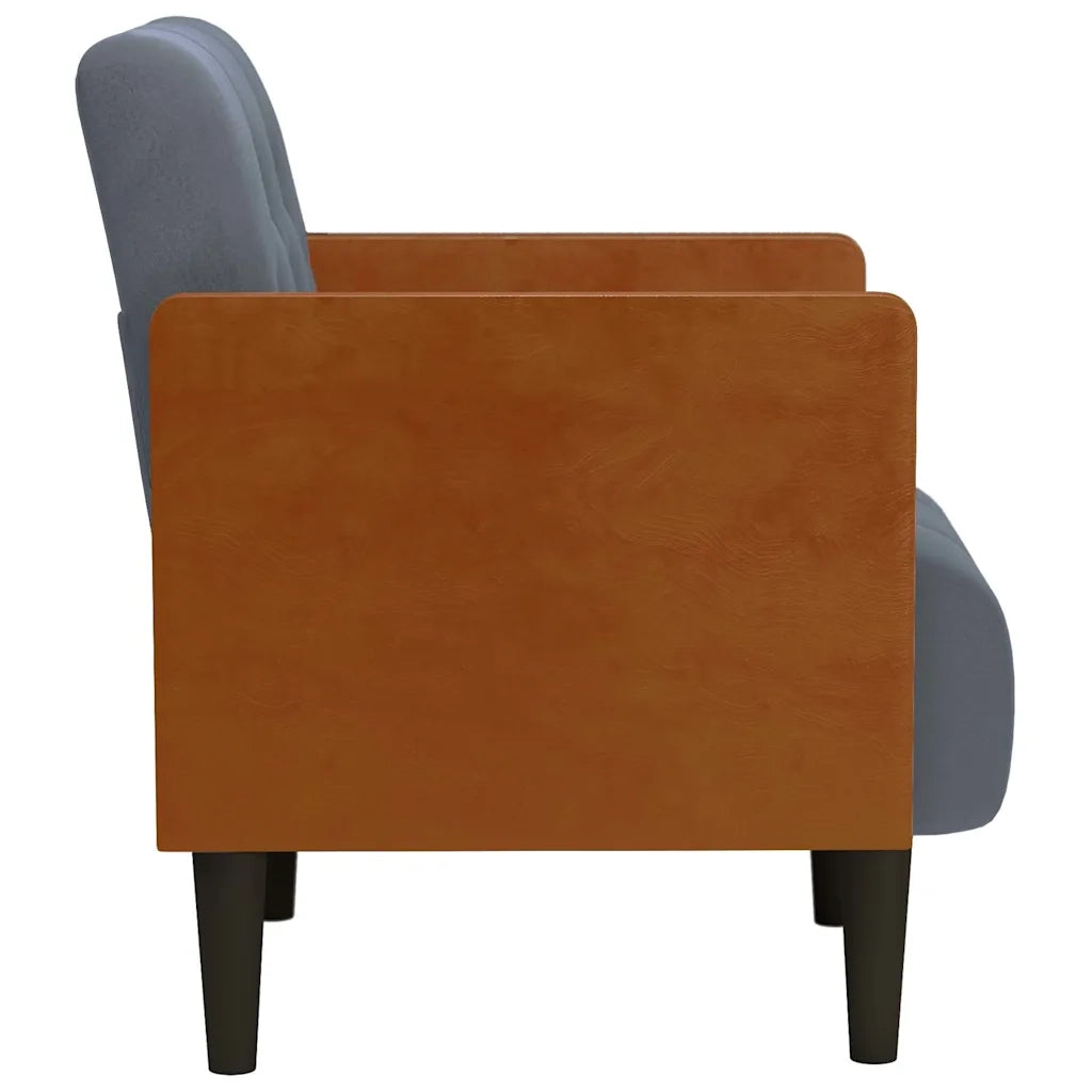 Divano Sedia con Braccioli Grigio Scuro 55 cm in Velluto 4100596