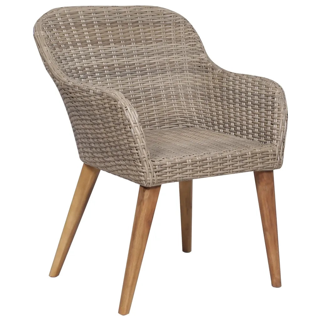 Set da Pranzo da Giardino 7 pz in Polyrattan Marrone