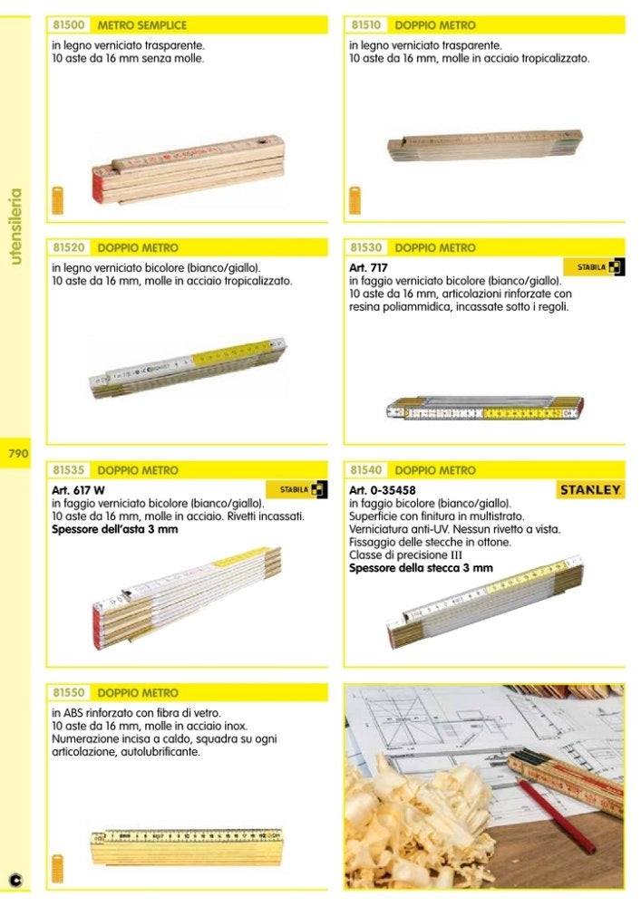 10pz doppio metro bianco/giallo "stabila" /617 cod:ferx.5985