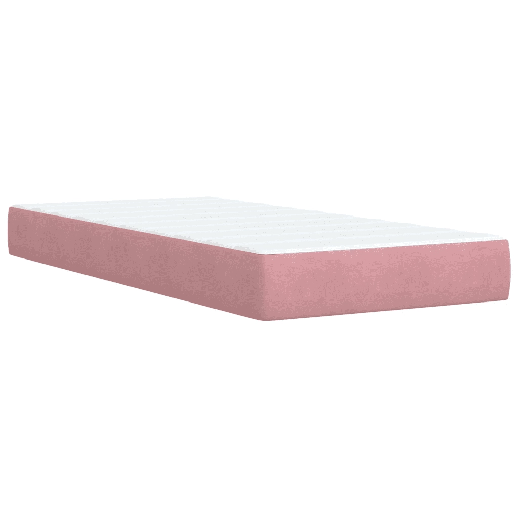 Giroletto a Molle con Materasso Rosa 90x190 cm in Velluto 3290791