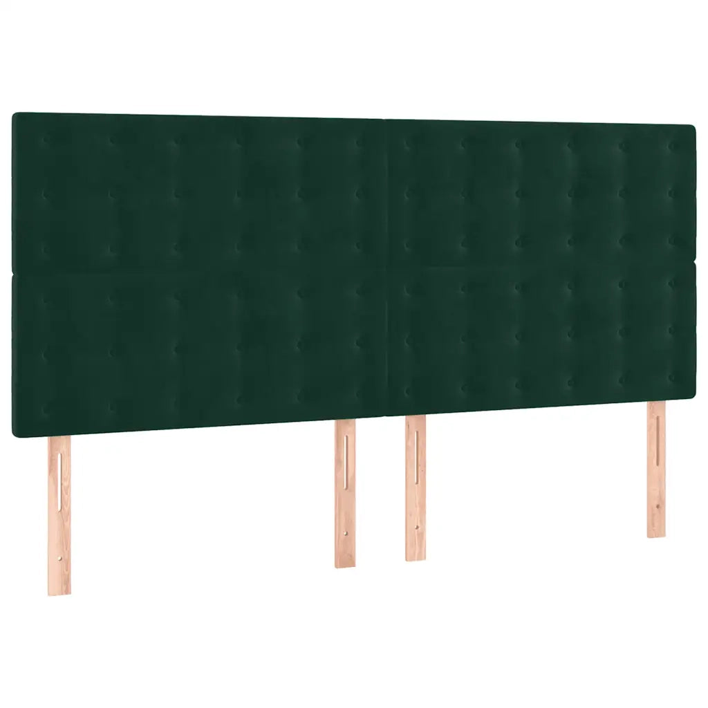 Giroletto a Molle con Materasso Verde Scuro 180x200 cm Velluto