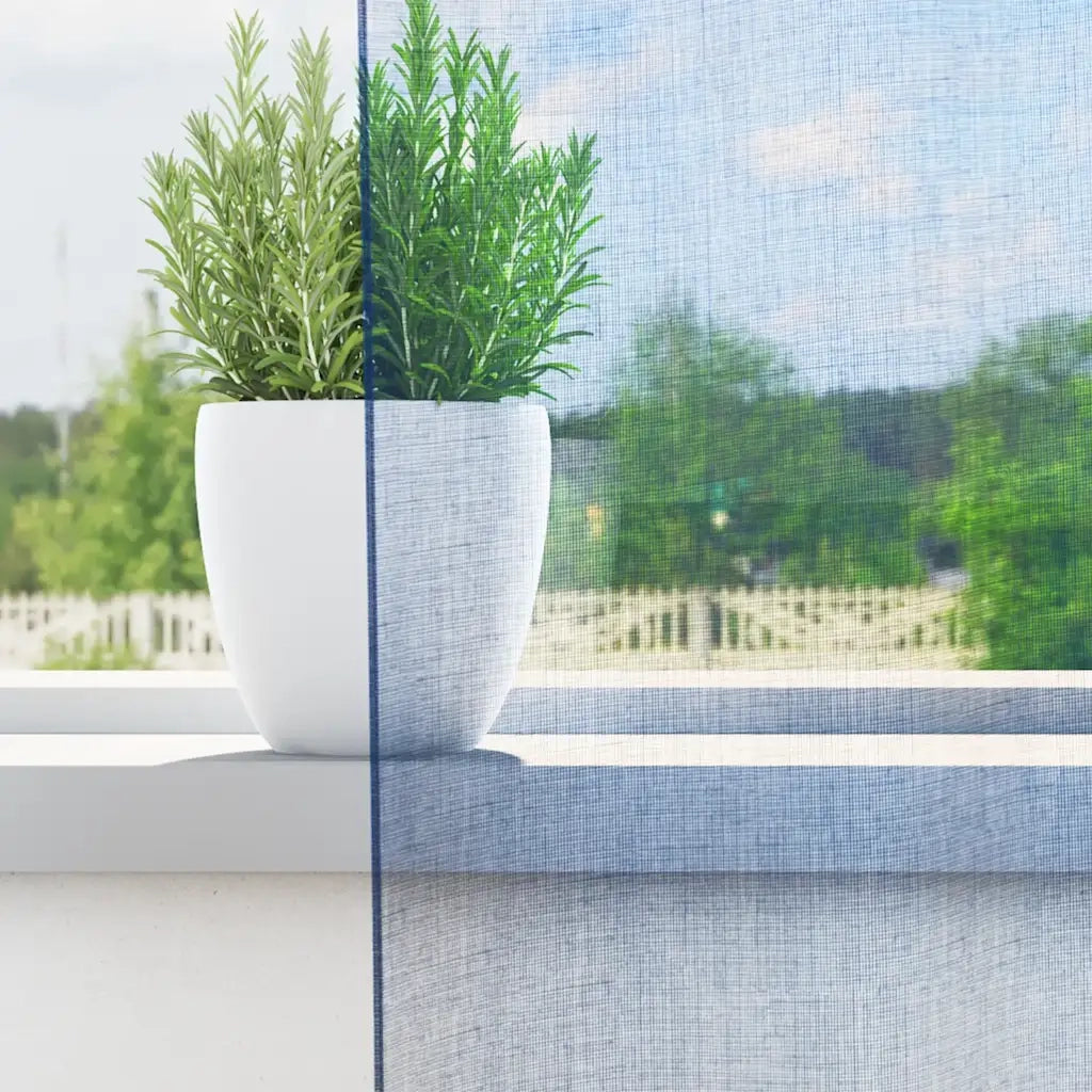 Tende in Voile con Tasche per Aste 2 pz Blu Reale