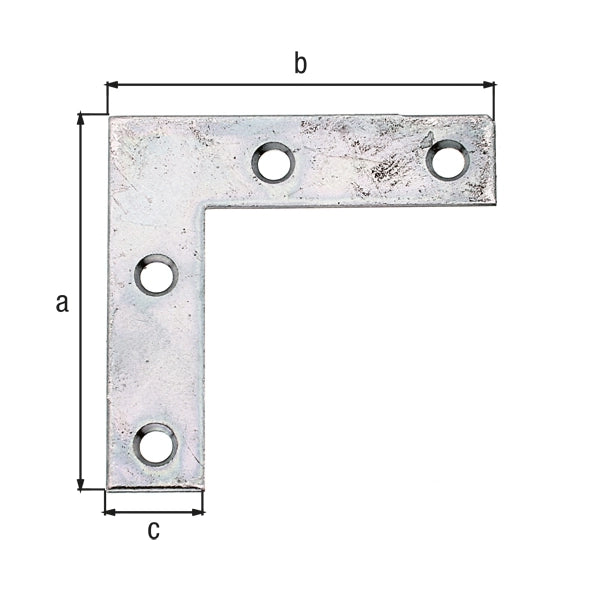 SQUADRETTA ANGOLARE 40X40X10MM PIATTA ZINCATA