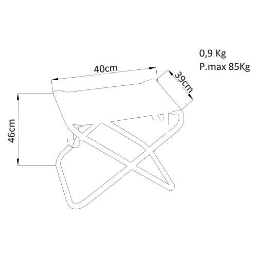 Sgabello da Campeggio Pieghevole in Alluminio Textilene cm 39x38x46 5 - DELBERT
