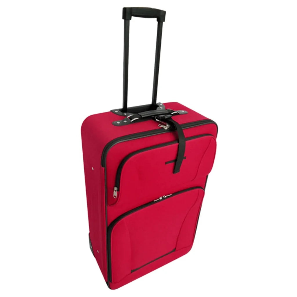 Set da Viaggio Trolley e Borse 5 pz Rosso 90155