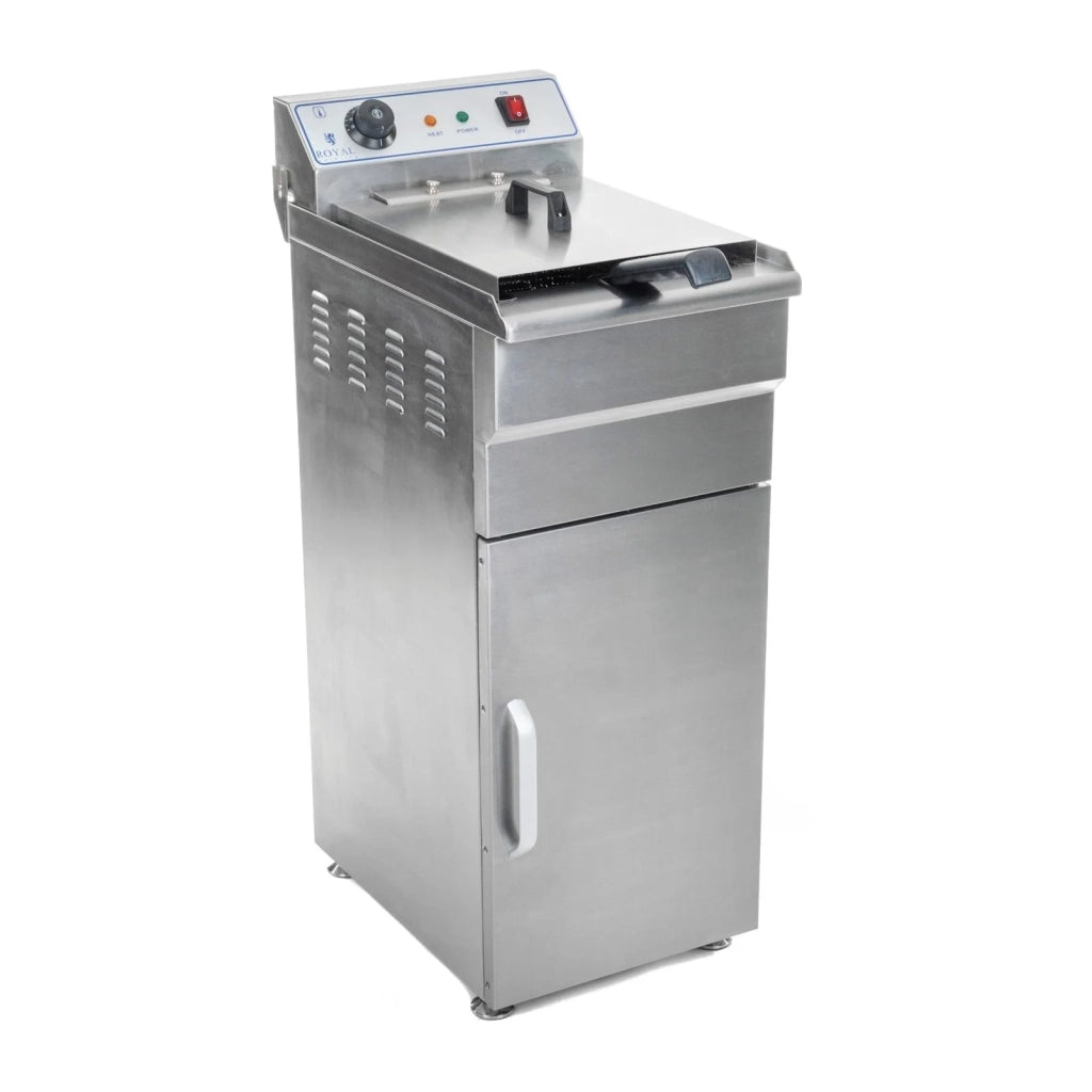 Friggitrice in acciaio inox di alta qualità con 1 vasca estraibile da 16 litri e timer professionale 3614028