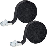 Pari di cinture di sostegno, cintura regolabile 25 mm con chiusura a morsa, robusta cintura di sostegno per bagagli, trasporto, carico, campeggio, auto, motocicletta, nera (25 mm x 5 m)