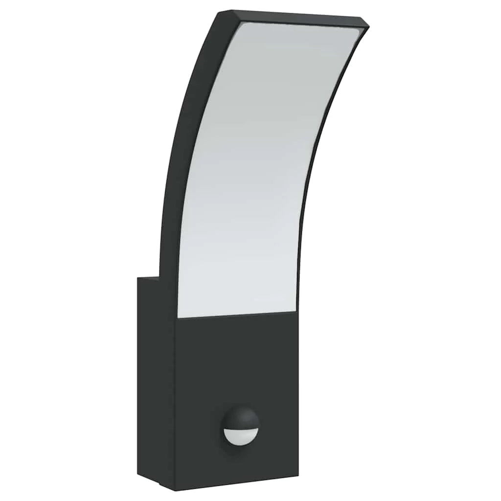 Set di 2 applique LED da esterno con sensore di movimento design moderno 7 x 4,5 x 23 cm alluminio nero 02_0056578