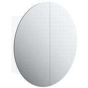 Armadio da Bagno | Mobile da Bagno con Specchio Rotondo e LED Bianco 47x47x17,5cm