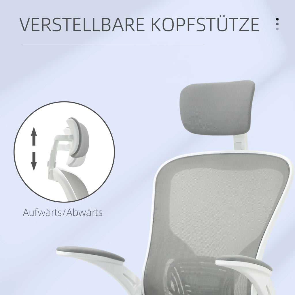 Sedia da ufficio ergonomica ¨C zephmum ¨C grigio 65x64x114-122 cm